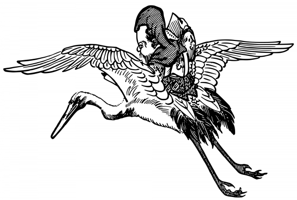 Vintage Fukurokuju coloring page image