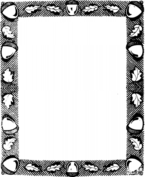 Vintage Full Nut Fall Frame coloring page image
