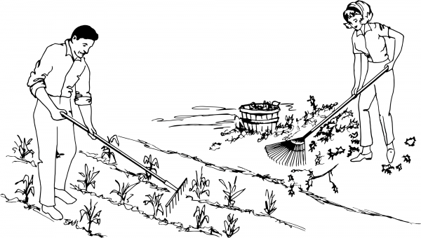 Vintage Gardening coloring page image