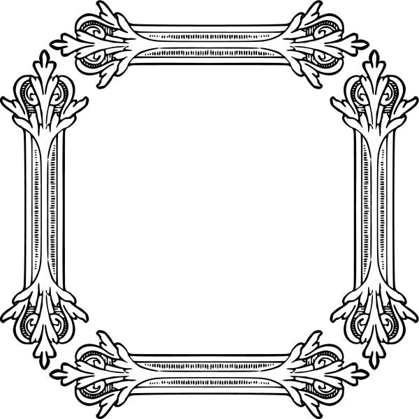 Vintage Garland Frame coloring page image