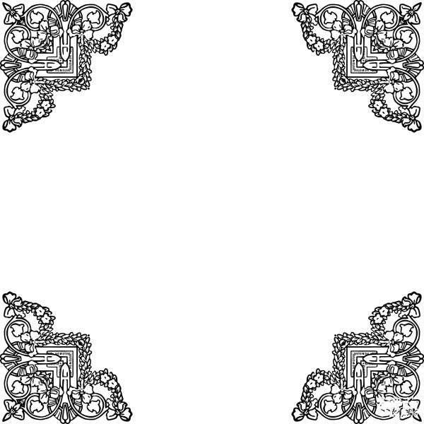 Vintage Garland Frame coloring page image