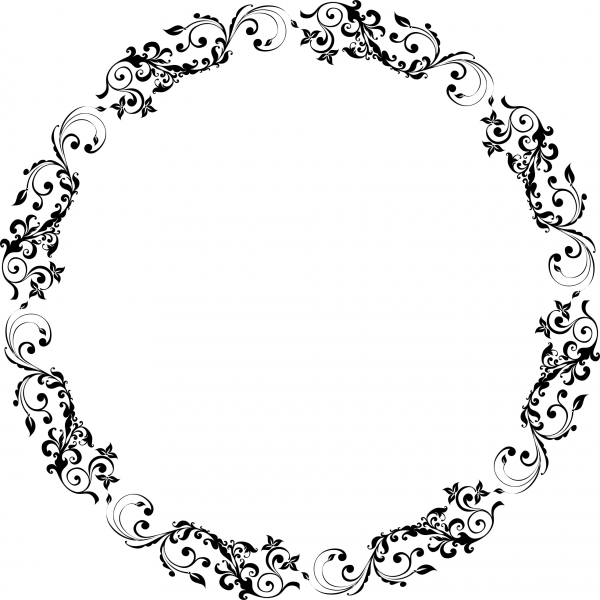 Vintage Gdjs Flourish Circle coloring page image