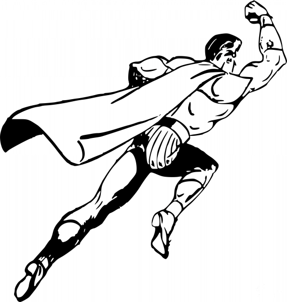 Vintage Generic Superhero coloring page image