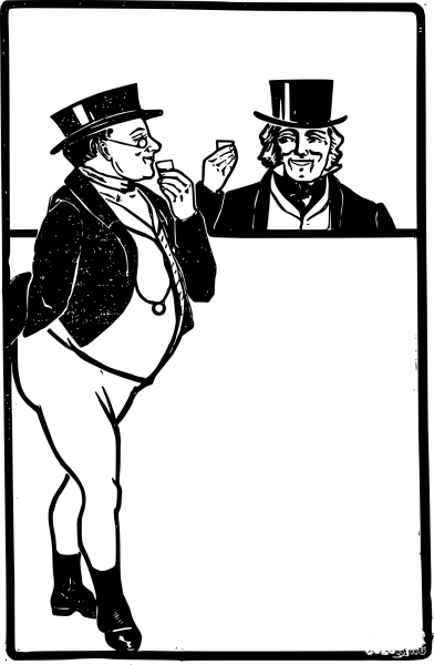 Vintage Gents Drink Frame coloring page image