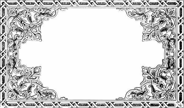 Vintage Geometric Flourish Frame coloring page image