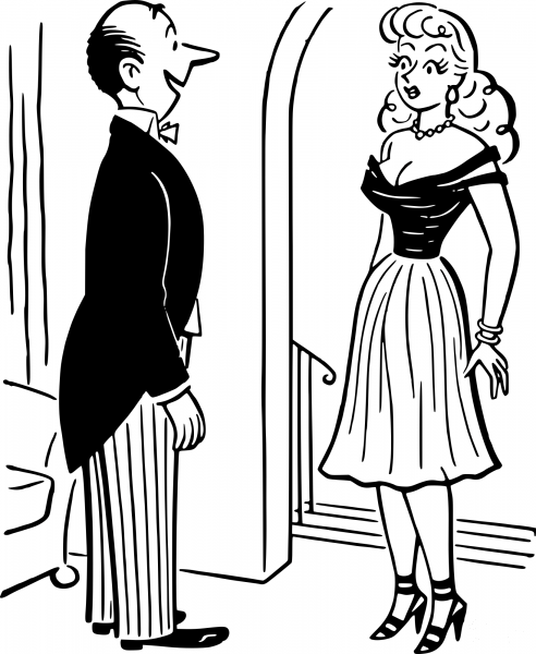 Vintage Getting Ready for a Party coloring page image