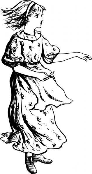 Vintage Girl coloring page image