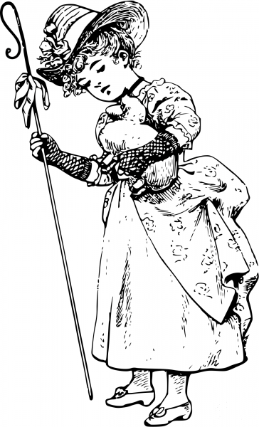 Vintage Girl Shepherd coloring page image