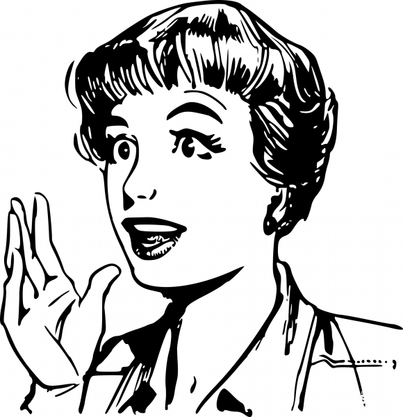 Vintage Girl with Idea coloring page image