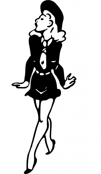 Vintage Glamorous Lady coloring page image