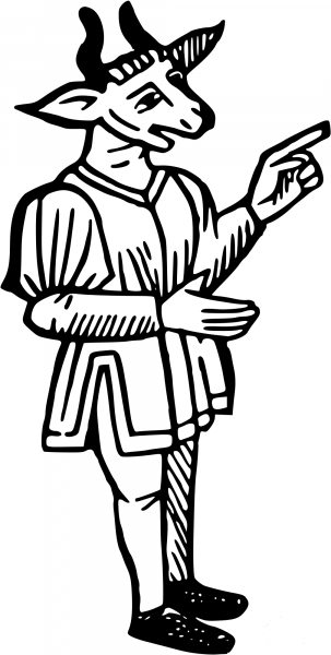 Vintage Goat Man coloring page image