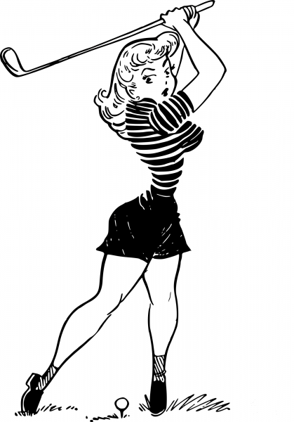 Vintage Golfer coloring page image