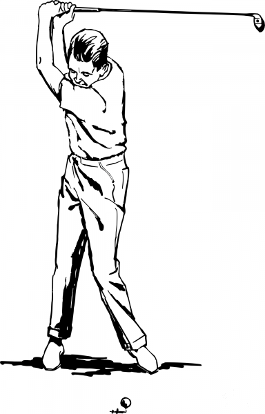 Vintage Golfer coloring page image