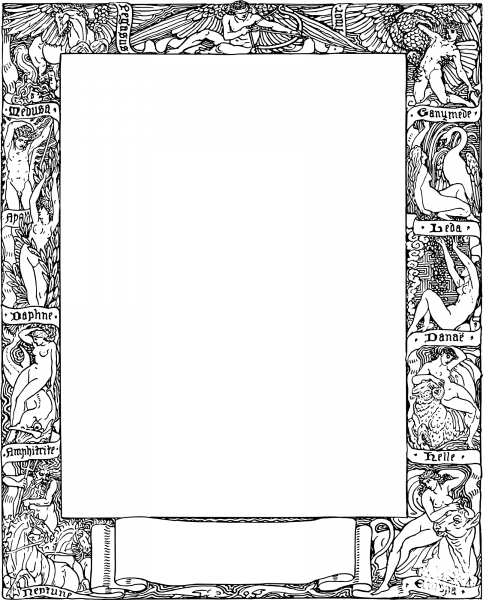 Vintage Greek Mythology Frame coloring page image