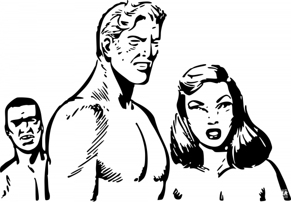 Vintage Group of People coloring page image