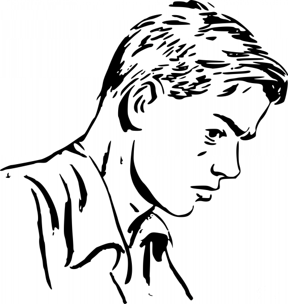 Vintage Grumpy Teen coloring page image