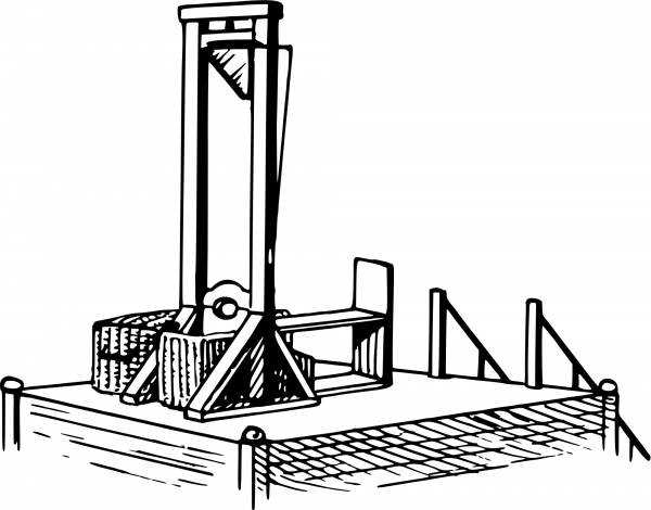 Vintage Guillotine coloring page image