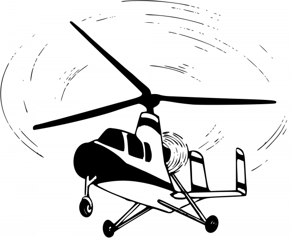 Vintage Gyrocopter coloring page image