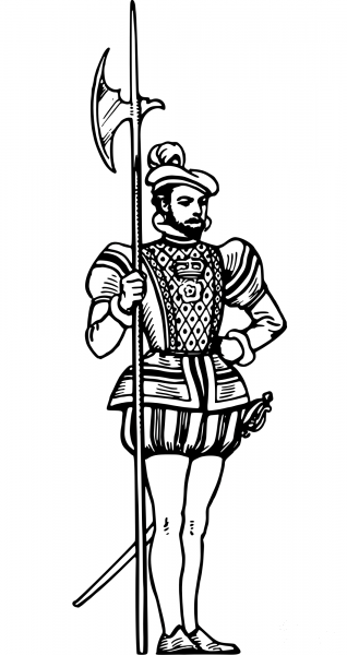 Vintage Halberd coloring page image