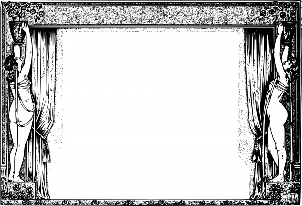 Vintage Half Naked Ladies Frame coloring page image