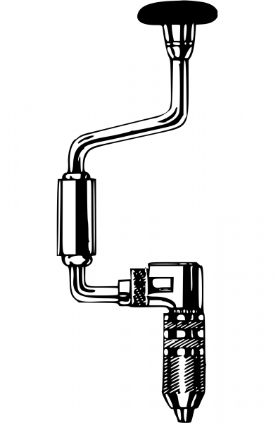 Vintage Hand Drill coloring page image