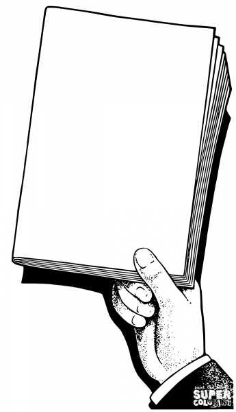 Vintage Hand Holding Magazine Frame coloring page image