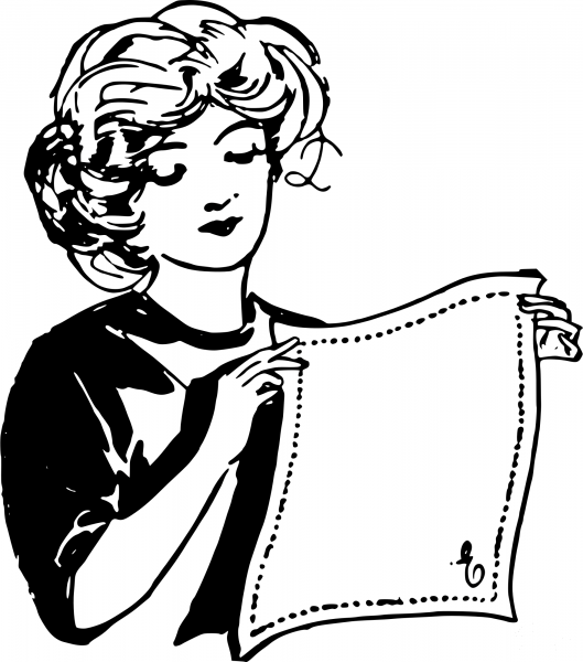 Vintage Handkerchief Lady coloring page image