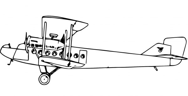 Vintage Handleypage Wb Biplane coloring page image