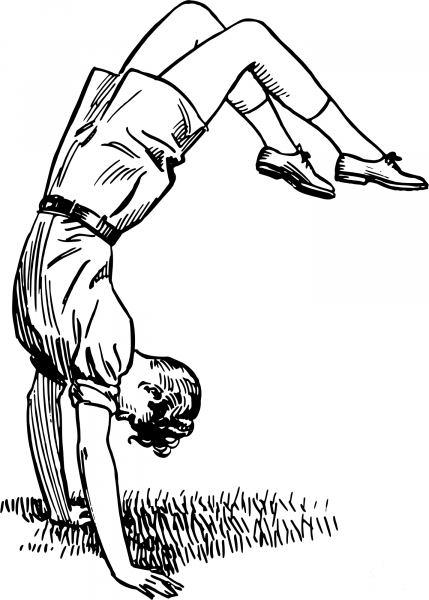 Vintage Handstand coloring page image