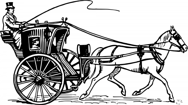 Vintage Hansom coloring page image