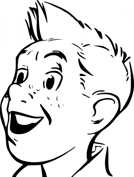 Vintage Happy Boy coloring page image