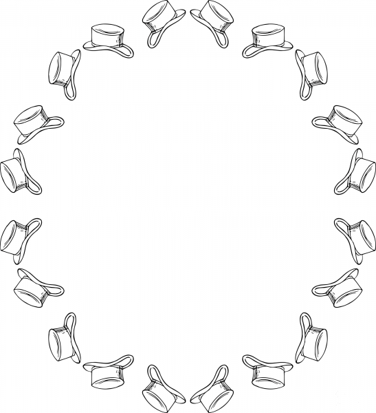 Vintage Hat Frame coloring page image