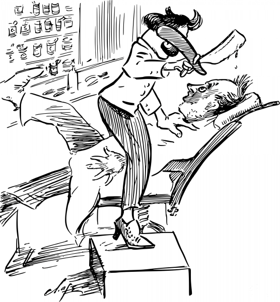 Vintage Having a Shave coloring page image
