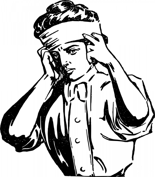 Vintage Headache Lady coloring page image