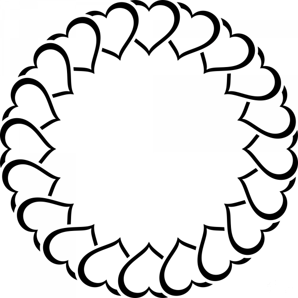 Vintage Heart Frame coloring page image