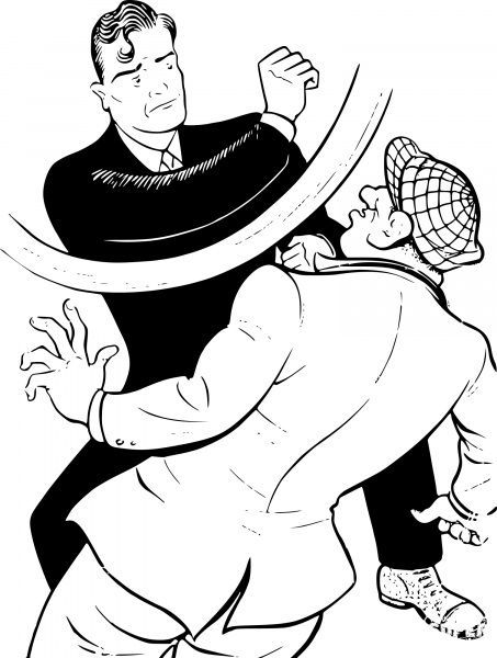 Vintage Hero Fight Gangster coloring page image