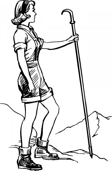Vintage Hiker coloring page image