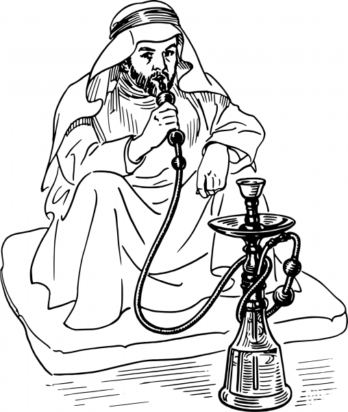 Vintage Hookah coloring page image