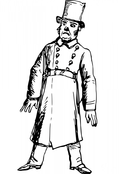 Vintage Horrified Man coloring page image