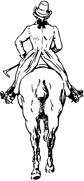 Vintage Horse and Rider coloring page image