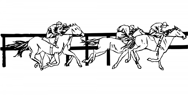 Vintage Horse Racing coloring page image