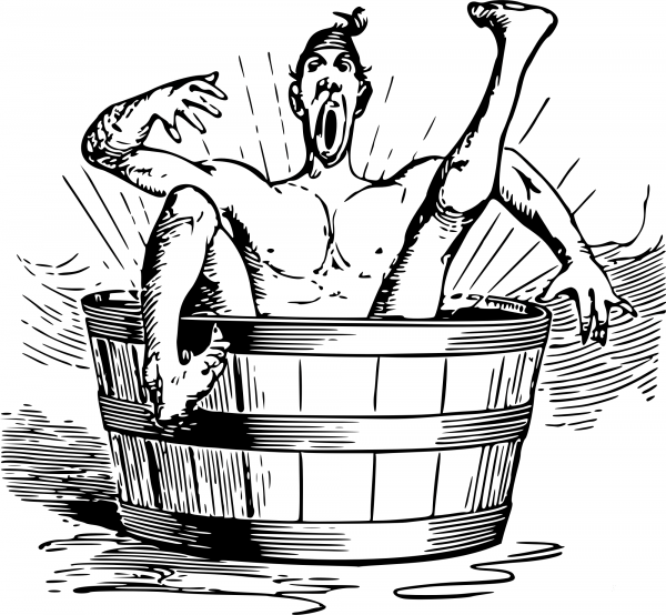 Vintage Hot Bath coloring page image