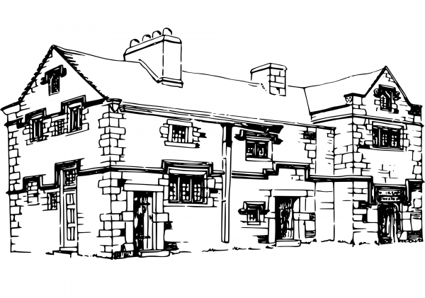 Vintage House coloring page image