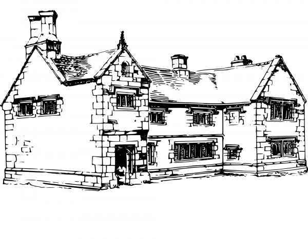 Vintage House coloring page image