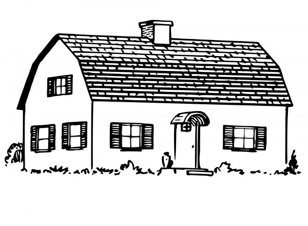 Vintage House coloring page image