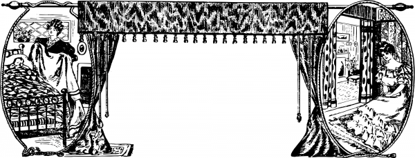 Vintage House Curtain Frame coloring page image