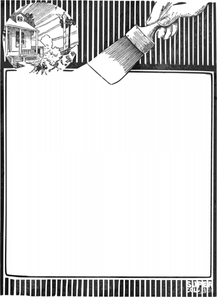 Vintage House Paint Frame coloring page image