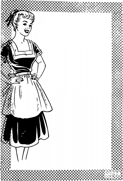 Vintage Housewife Frame coloring page image