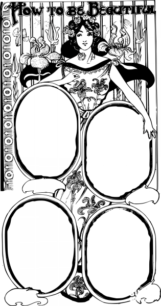 Vintage How to Be Beautiful Frame coloring page image