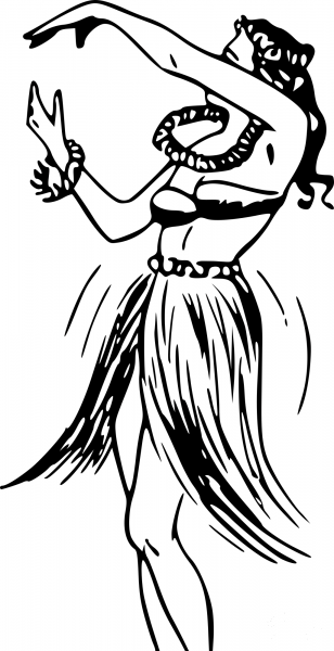 Vintage Hula Dancer coloring page image
